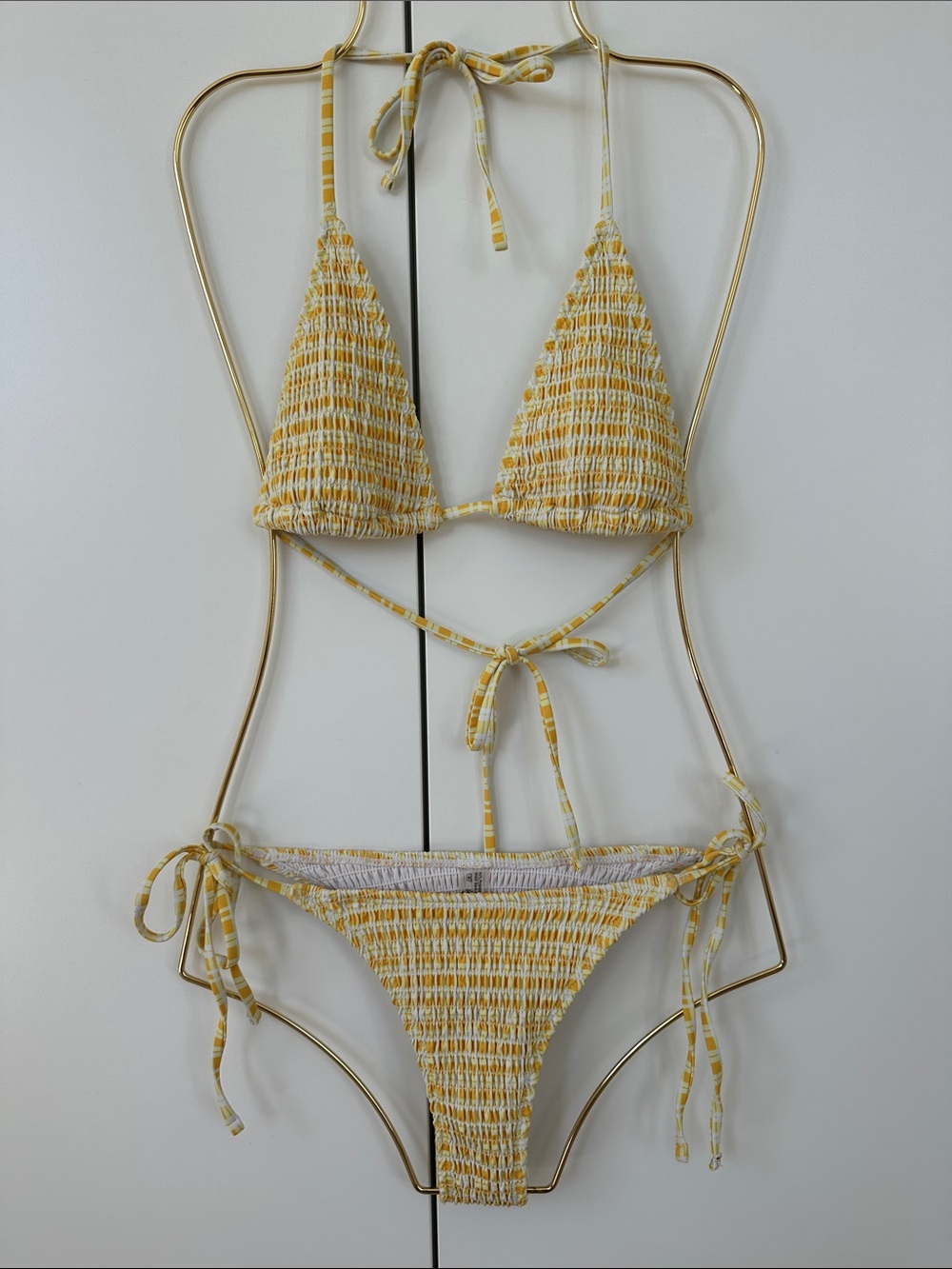 Yellow Two Piece String Bikini, Small